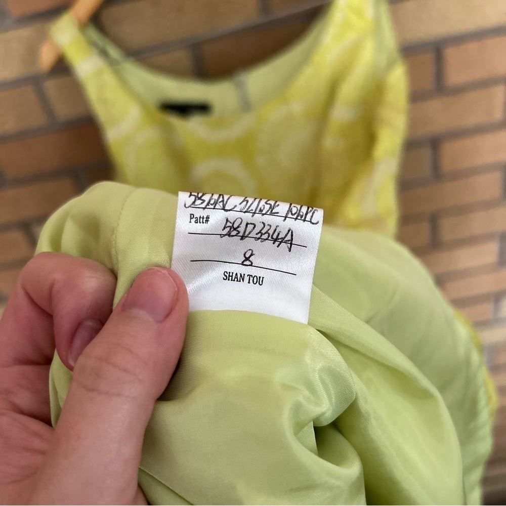 Lafayette 148 Linen Blend Green Blazer & Sheath Dress Floral Set Size 8 Sample - Picture 5 of 14